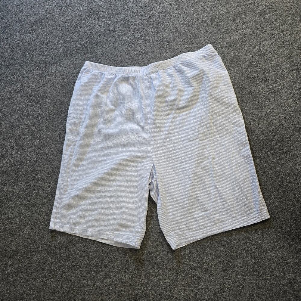 Vermont Country Store Shorts Womens Size 3X Blue White Stripe Seerucker Bermuda